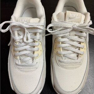 Nike Cream and White Athletic Shoes